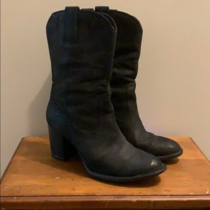 Women’s black heeled boots